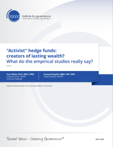 "Activist” hedge funds: creators of lasting wealth? What do the empirical studies really say?